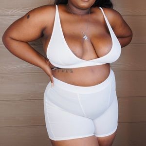 Ribbed Bralette & Brief Set Plus Size